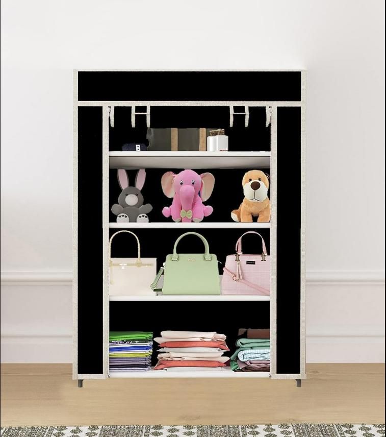 4 Rack Collapsible Wardrobe Cabinet and Shoe Rack